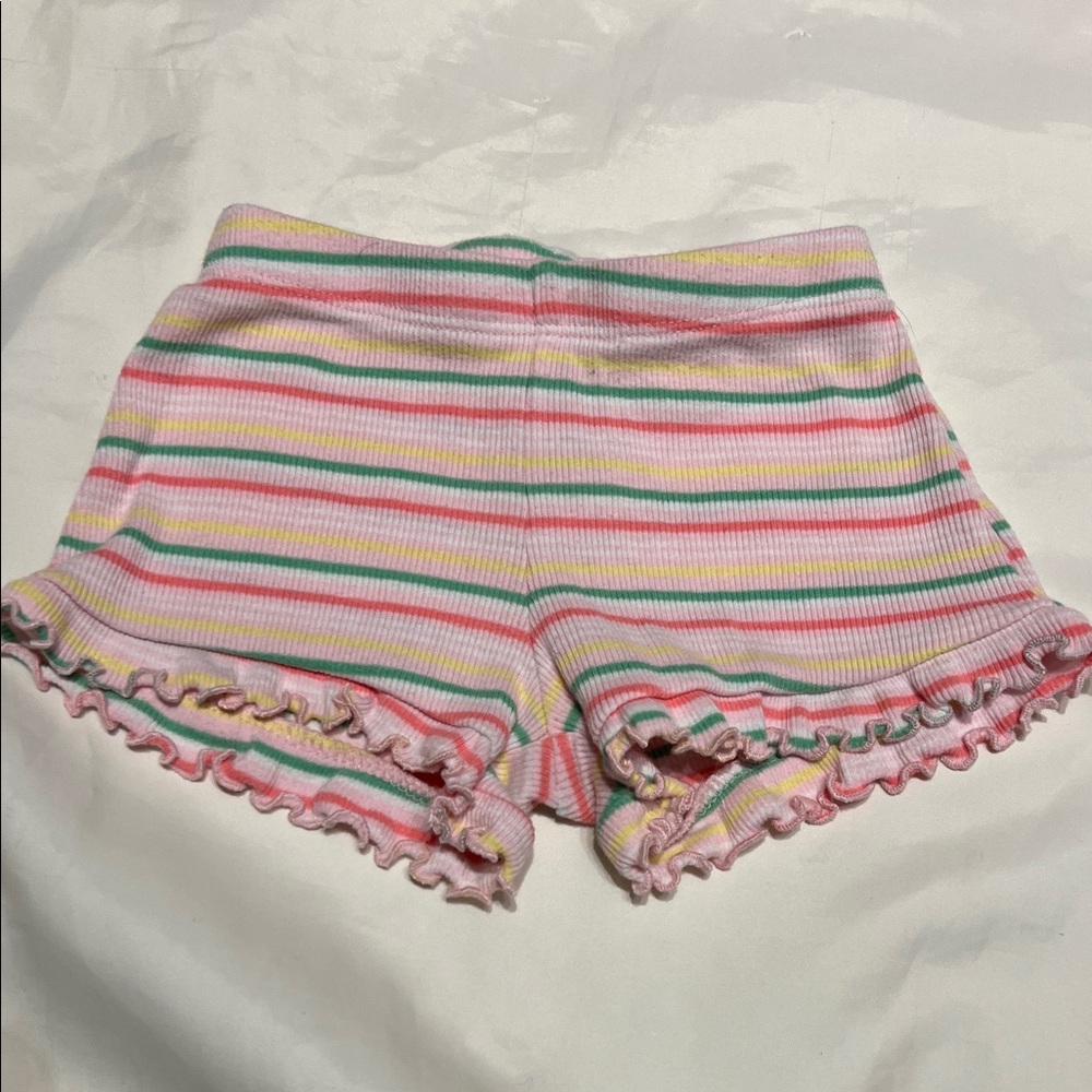 “Bundle 10/$13” Garanimals 6-9m Pink and Green Striped baby girls summer Shorts
